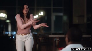 Brunette babe Mona Azar sucks balls and gets creampie - sex videos online YAY.PORN