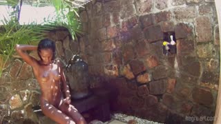 Valerie's Wet Solo Shower & Shave – Beautiful Ebony - sex videos online YAY.PORN