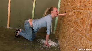 Gloryhole slut gets messy in tight jeans - sex videos online YAY.PORN